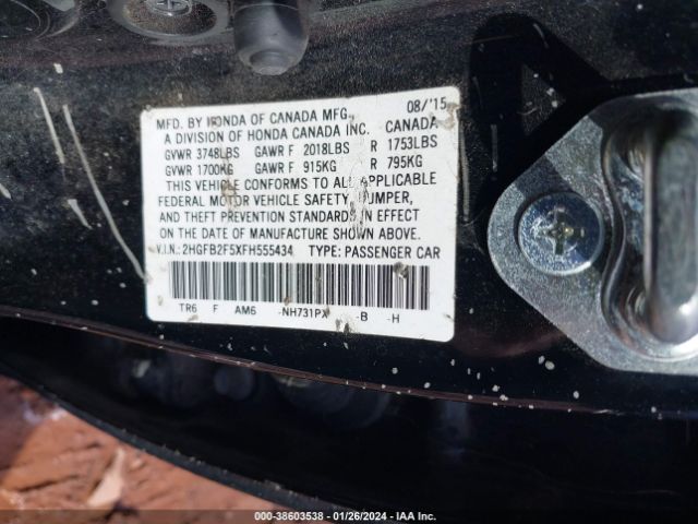 Photo 8 VIN: 2HGFB2F5XFH555434 - HONDA CIVIC 