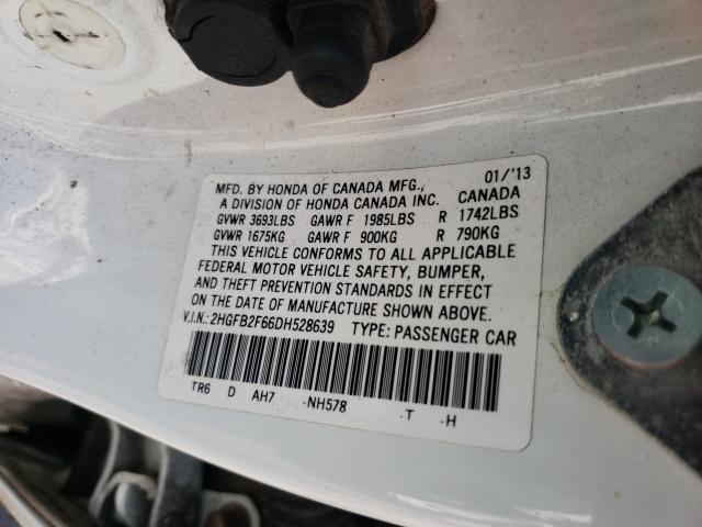 Photo 9 VIN: 2HGFB2F66DH528639 - HONDA CIVIC HF 