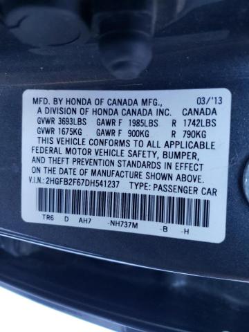 Photo 9 VIN: 2HGFB2F67DH541237 - HONDA CIVIC HF 