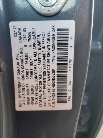 Photo 11 VIN: 2HGFB2F69CH556384 - HONDA CIVIC HF 