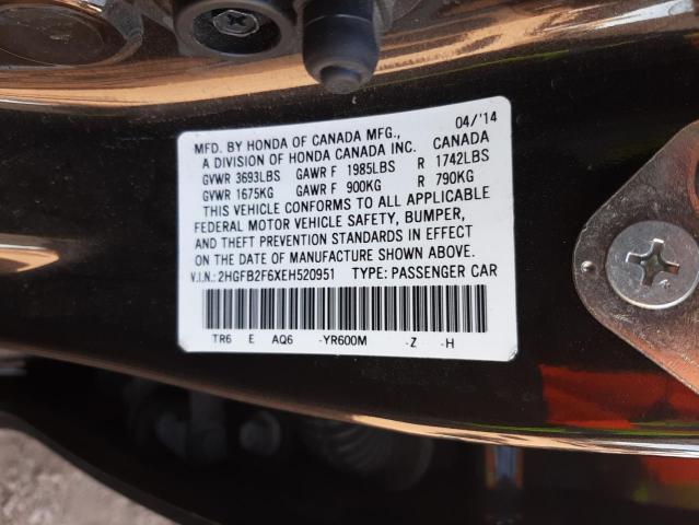 Photo 9 VIN: 2HGFB2F6XEH520951 - HONDA CIVIC HF 