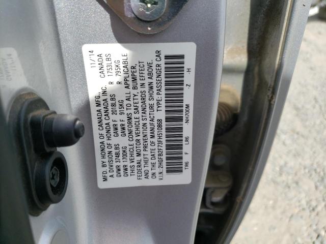 Photo 11 VIN: 2HGFB2F73FH510868 - HONDA CIVIC SE 