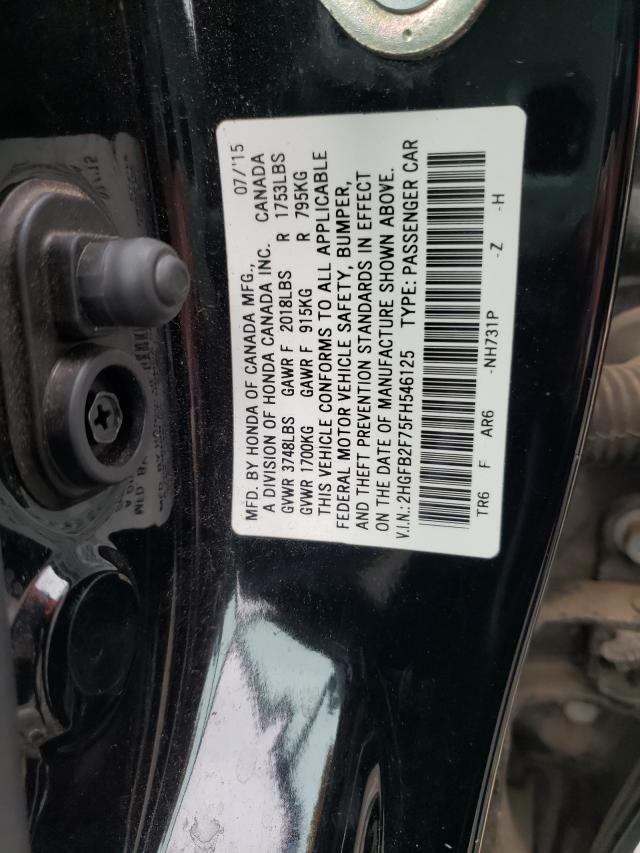 Photo 9 VIN: 2HGFB2F75FH546125 - HONDA CIVIC 