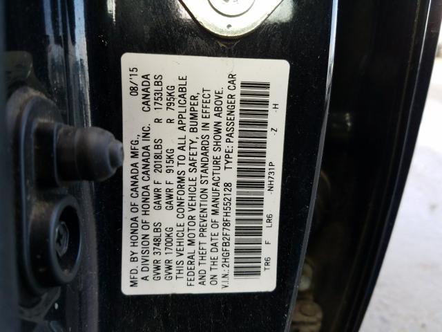 Photo 9 VIN: 2HGFB2F78FH552128 - HONDA CIVIC SE 