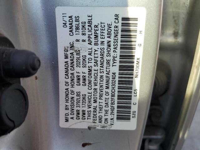 Photo 11 VIN: 2HGFB2F80CH302404 - HONDA CIVIC 