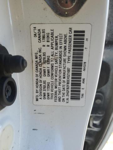 Photo 11 VIN: 2HGFB2F80EH521687 - HONDA CIVIC EX 