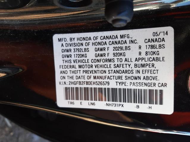 Photo 11 VIN: 2HGFB2F80EH526579 - HONDA CIVIC EX 