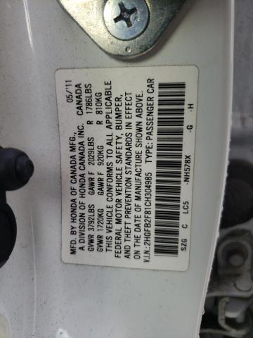 Photo 11 VIN: 2HGFB2F81CH304985 - HONDA CIVIC 