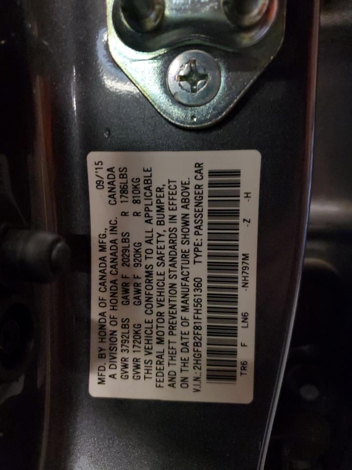 Photo 11 VIN: 2HGFB2F81FH561360 - HONDA CIVIC 