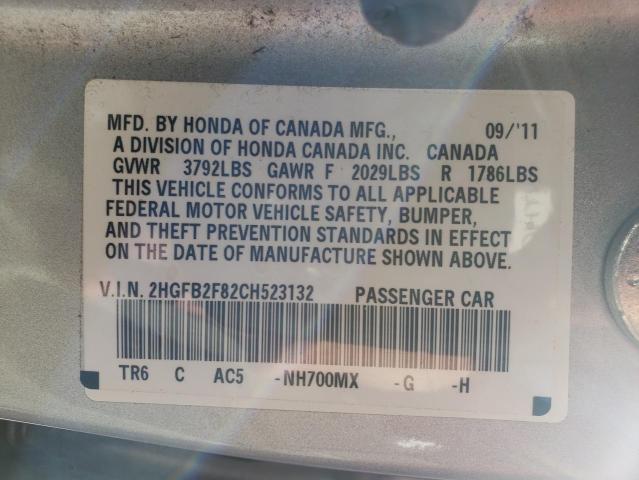 Photo 9 VIN: 2HGFB2F82CH523132 - HONDA CIVIC EX 