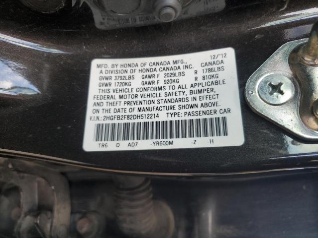 Photo 11 VIN: 2HGFB2F82DH512214 - HONDA CIVIC 