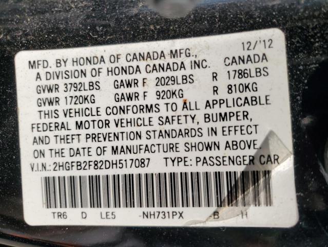 Photo 11 VIN: 2HGFB2F82DH517087 - HONDA CIVIC EX 