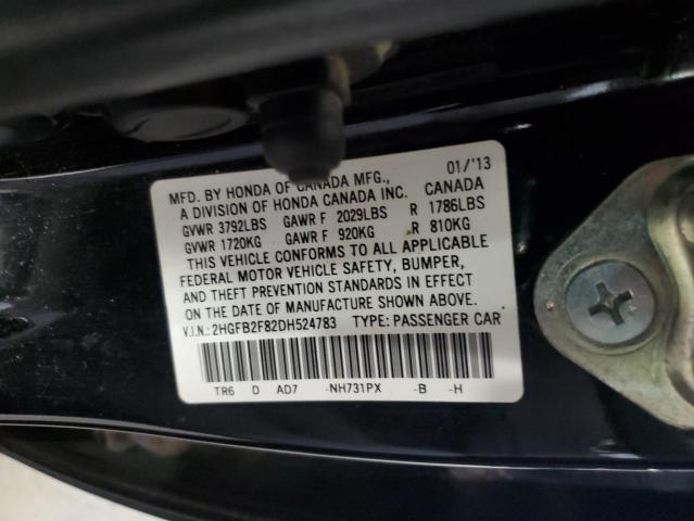 Photo 12 VIN: 2HGFB2F82DH524783 - HONDA CIVIC EX 