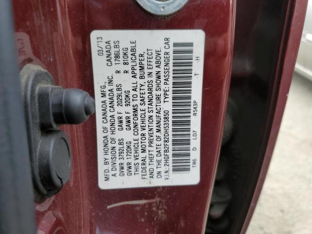 Photo 11 VIN: 2HGFB2F82DH535850 - HONDA CIVIC 