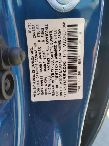 Photo 11 VIN: 2HGFB2F82FH525306 - HONDA CIVIC EX 