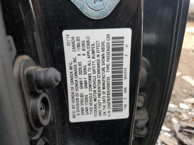 Photo 9 VIN: 2HGFB2F83EH540735 - HONDA CIVIC EX 