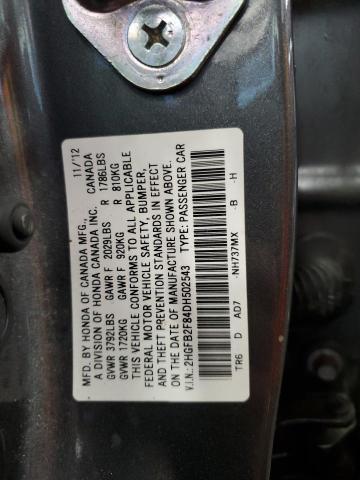 Photo 11 VIN: 2HGFB2F84DH502543 - HONDA CIVIC EX 