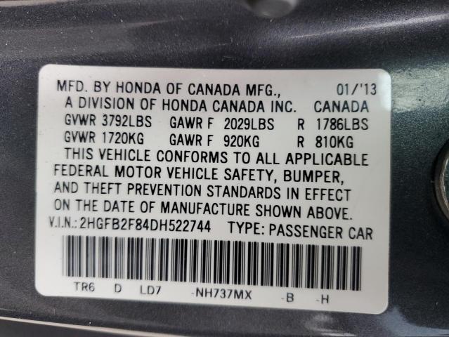 Photo 11 VIN: 2HGFB2F84DH522744 - HONDA CIVIC EX 