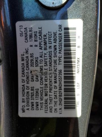 Photo 11 VIN: 2HGFB2F84DH557266 - HONDA CIVIC EX 