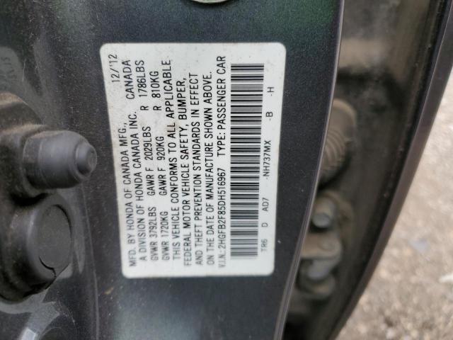 Photo 11 VIN: 2HGFB2F85DH516967 - HONDA CIVIC EX 