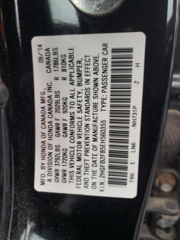 Photo 9 VIN: 2HGFB2F85EH560355 - HONDA CIVIC EX 