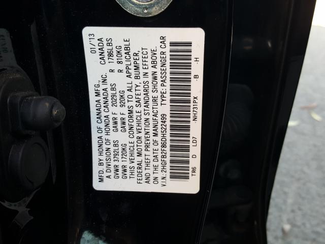 Photo 9 VIN: 2HGFB2F86DH522499 - HONDA CIVIC EX 