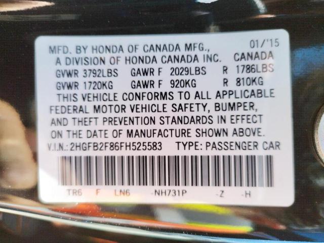 Photo 9 VIN: 2HGFB2F86FH525583 - HONDA CIVIC EX 