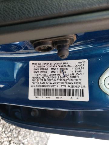 Photo 9 VIN: 2HGFB2F86FH558339 - HONDA CIVIC EX 