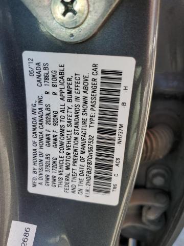 Photo 11 VIN: 2HGFB2F87CH567532 - HONDA CIVIC 