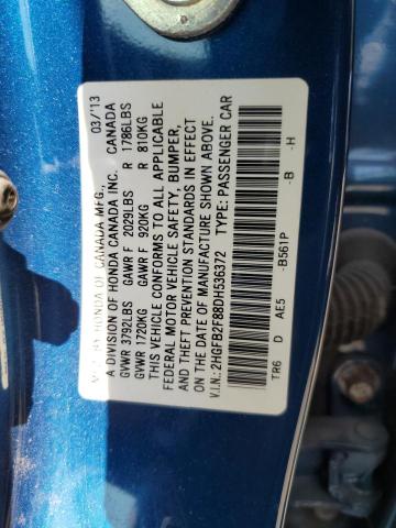 Photo 11 VIN: 2HGFB2F88DH536372 - HONDA CIVIC 