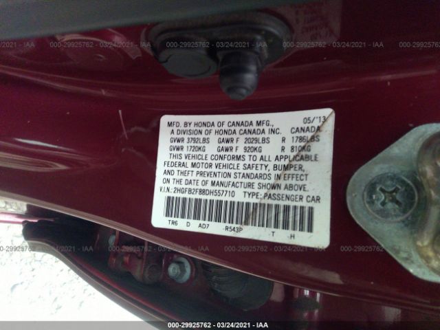 Photo 8 VIN: 2HGFB2F88DH557710 - HONDA CIVIC SDN 