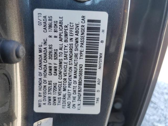 Photo 11 VIN: 2HGFB2F88DH569243 - HONDA CIVIC 