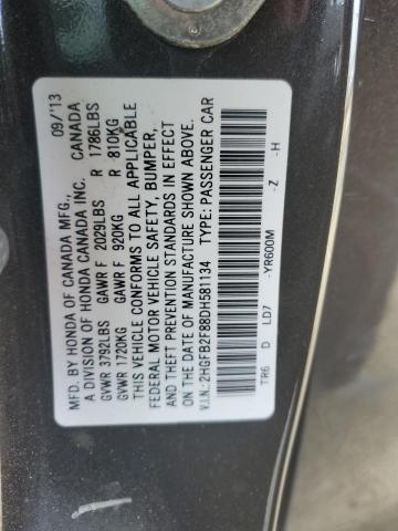 Photo 11 VIN: 2HGFB2F88DH581134 - HONDA CIVIC EX 