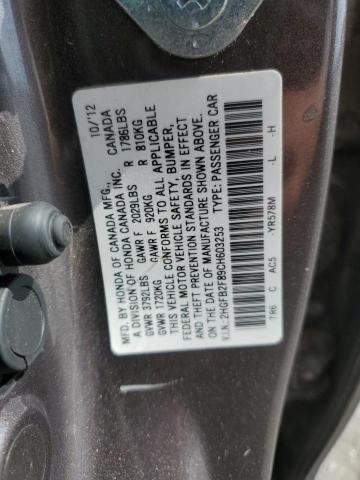 Photo 11 VIN: 2HGFB2F89CH603253 - HONDA CIVIC 