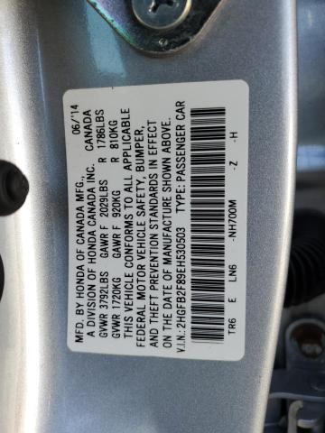 Photo 11 VIN: 2HGFB2F89EH530503 - HONDA CIVIC EX 