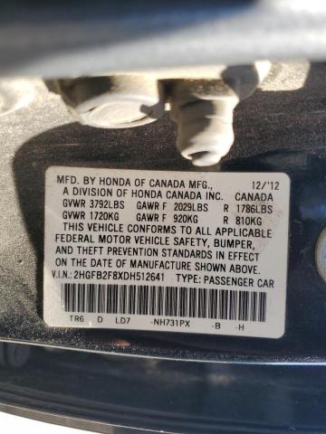 Photo 11 VIN: 2HGFB2F8XDH512641 - HONDA CIVIC EX 