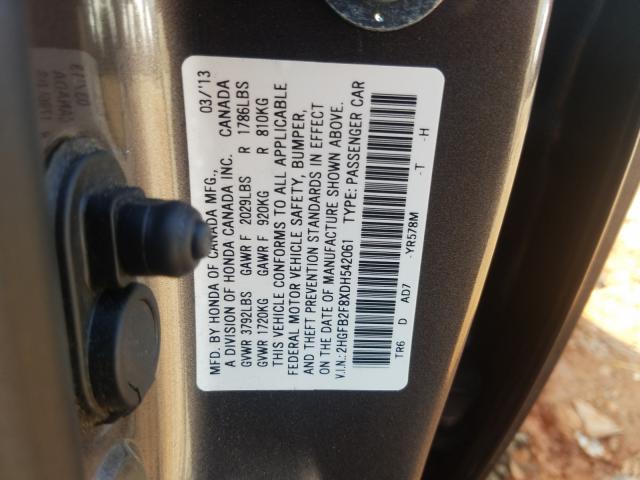 Photo 9 VIN: 2HGFB2F8XDH542061 - HONDA CIVIC EX 