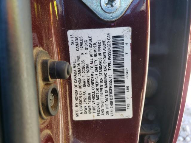 Photo 11 VIN: 2HGFB2F8XFH555315 - HONDA CIVIC SEDAN 