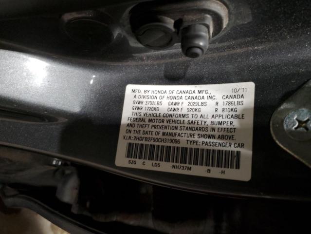 Photo 11 VIN: 2HGFB2F90CH319096 - HONDA CIVIC EXL 