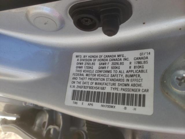 Photo 9 VIN: 2HGFB2F90EH541687 - HONDA CIVIC EXL 