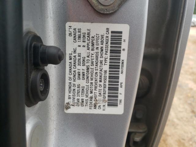 Photo 11 VIN: 2HGFB2F90FH503166 - HONDA CIVIC EXL 