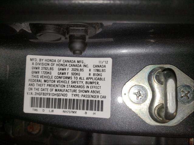 Photo 9 VIN: 2HGFB2F91DH507420 - HONDA CIVIC EXL 