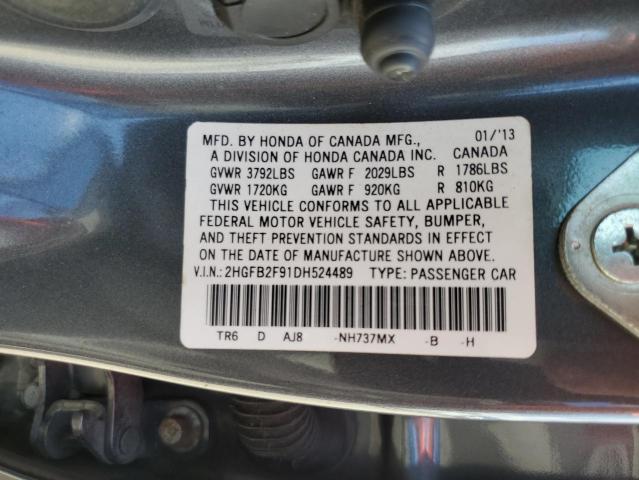 Photo 11 VIN: 2HGFB2F91DH524489 - HONDA CIVIC EXL 