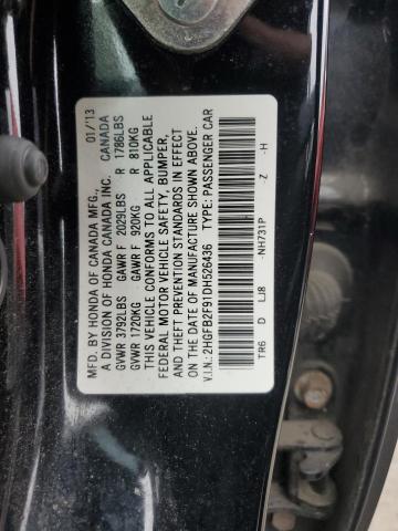 Photo 11 VIN: 2HGFB2F91DH526436 - HONDA CIVIC EXL 