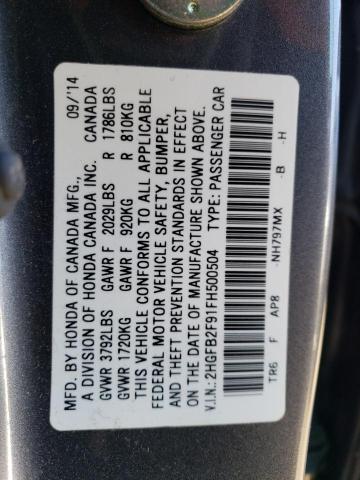 Photo 11 VIN: 2HGFB2F91FH500504 - HONDA CIVIC 