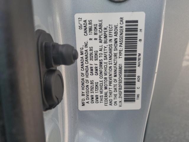 Photo 11 VIN: 2HGFB2F92CH566801 - HONDA CIVIC 