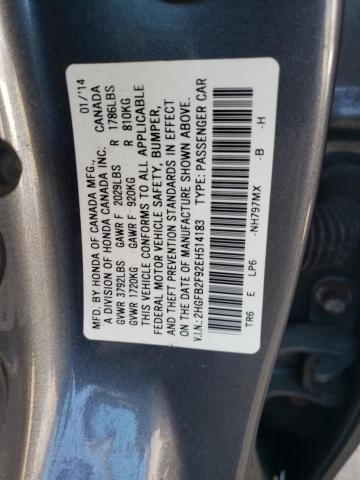 Photo 9 VIN: 2HGFB2F92EH514183 - HONDA CIVIC EXL 