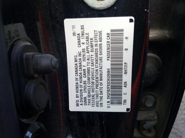 Photo 9 VIN: 2HGFB2F93CH526064 - HONDA CIVIC EXL 