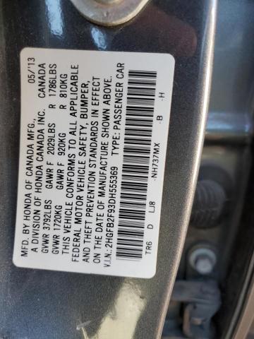 Photo 11 VIN: 2HGFB2F93DH555369 - HONDA CIVIC 