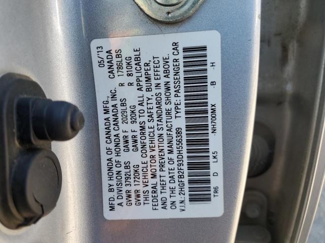 Photo 12 VIN: 2HGFB2F93DH556389 - HONDA CIVIC EXL 